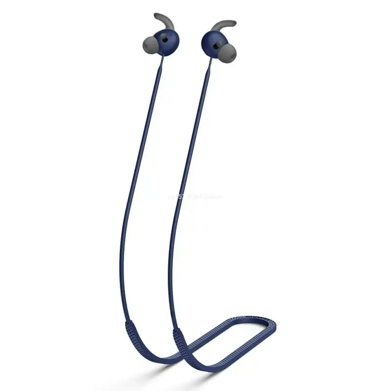 Силиконовые беспроводные наушники с анти-потерянным ремешком на шею для Fit