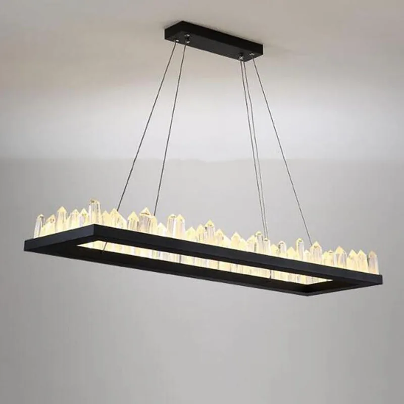 

Прямоугольные хрустальные люстры, современные дизайнерские стеклянные люстры, лампа 240 В переменного тока, в, светильник для столовой, гостиной