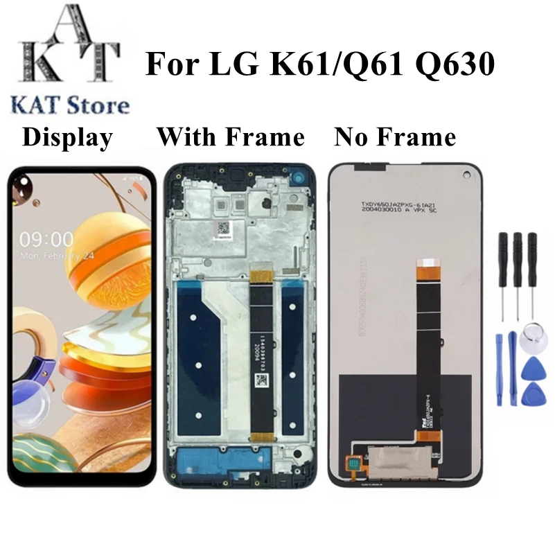 

6.53" LCD Display Touch Screen For LG K61 Q61 LM-Q630 LM-Q630EAW LCD Digitizer Assembly With Frame Phone Part Replacement