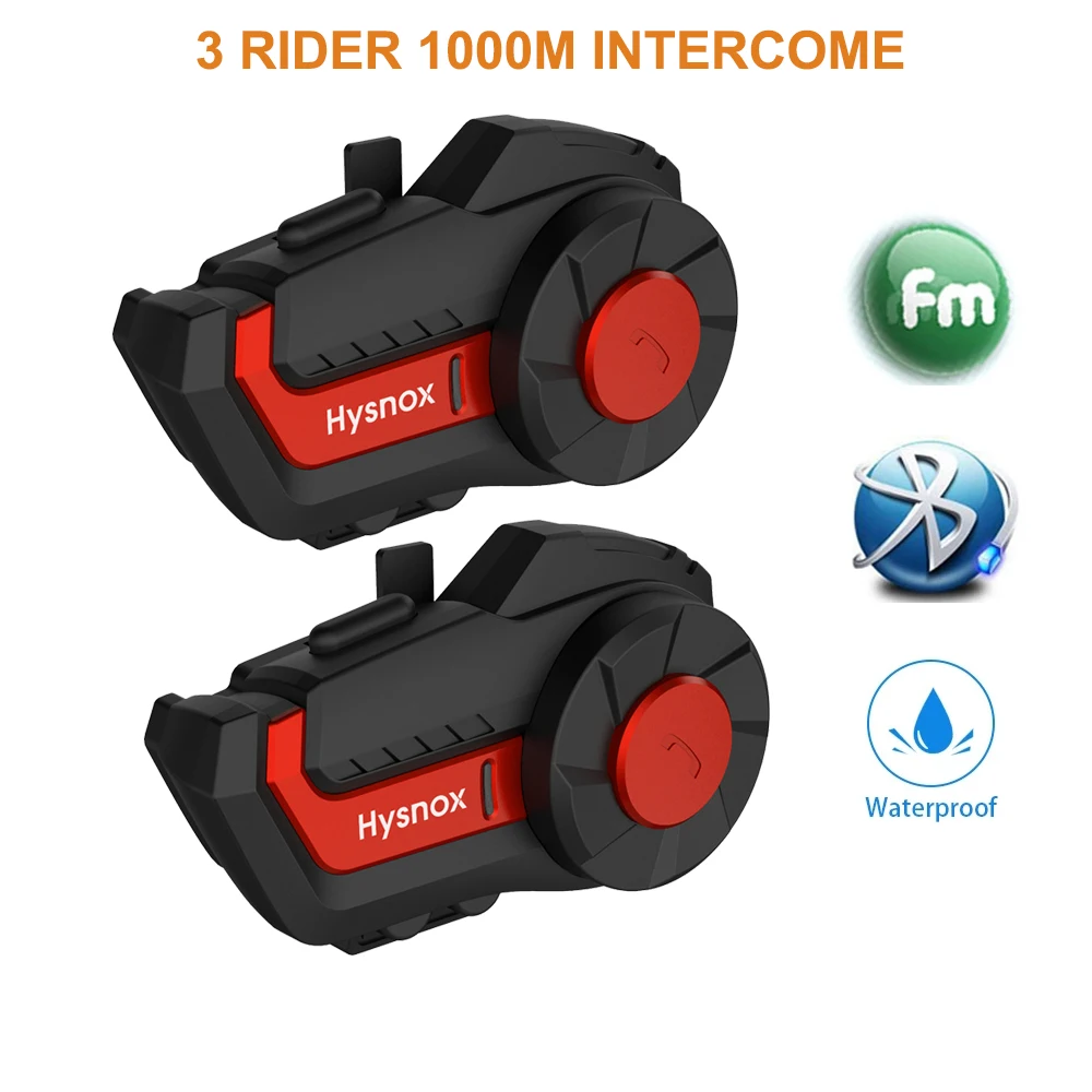 

3 Riders 1000M Intercom FM Helmet Headset Bt5.0 Motorcycle Bluetooth Moto Wireless Headset High Sound Quality DSP CVC Walkie