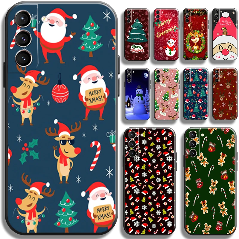 

Santa Claus Christmas Reindeer Phone Case For Samsung Galaxy S22 S21 S20 S10 10E S9 S8 Plus S22 S21 S20 Ultra FE 5G Soft Coque