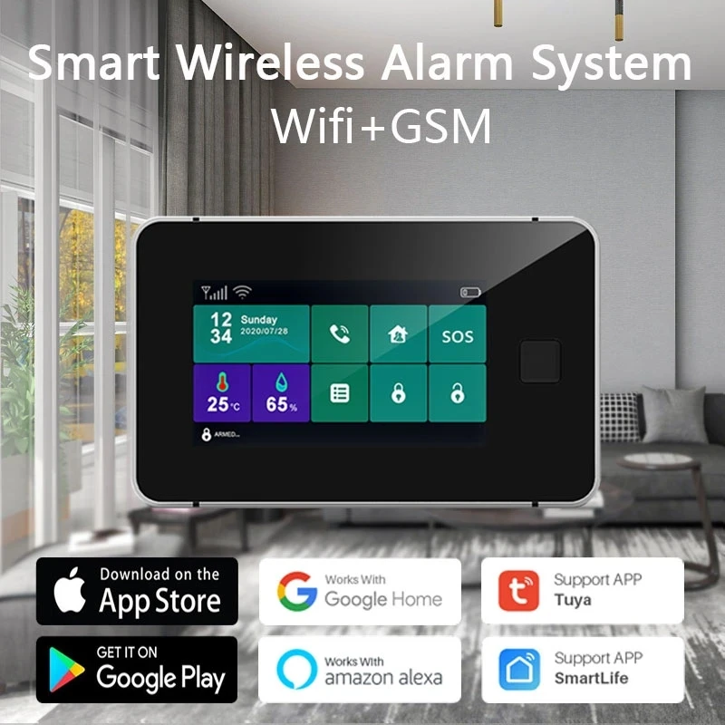 

Сигнализация Беспроводная Tuya с поддержкой Wi-Fi, GSM, GPRS и RFID-карт