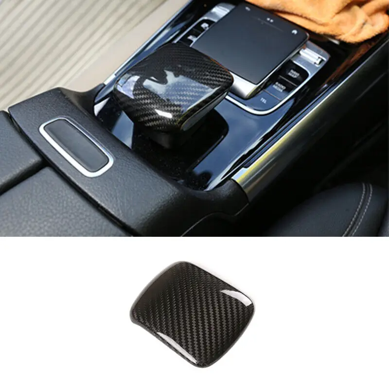 

Real Dry Carbon Fiber Gear Shift Knob Cover Trim For Benz GLA GLB 2020-2022