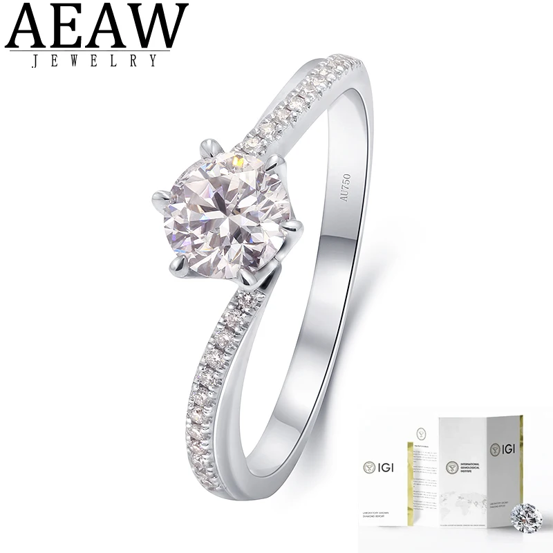 

HPHT CVD Lab Grown Diamond 0.8ct D VS1 Real Solid 14K Gold Jewelry Engagement Wedding Couple Women Ring