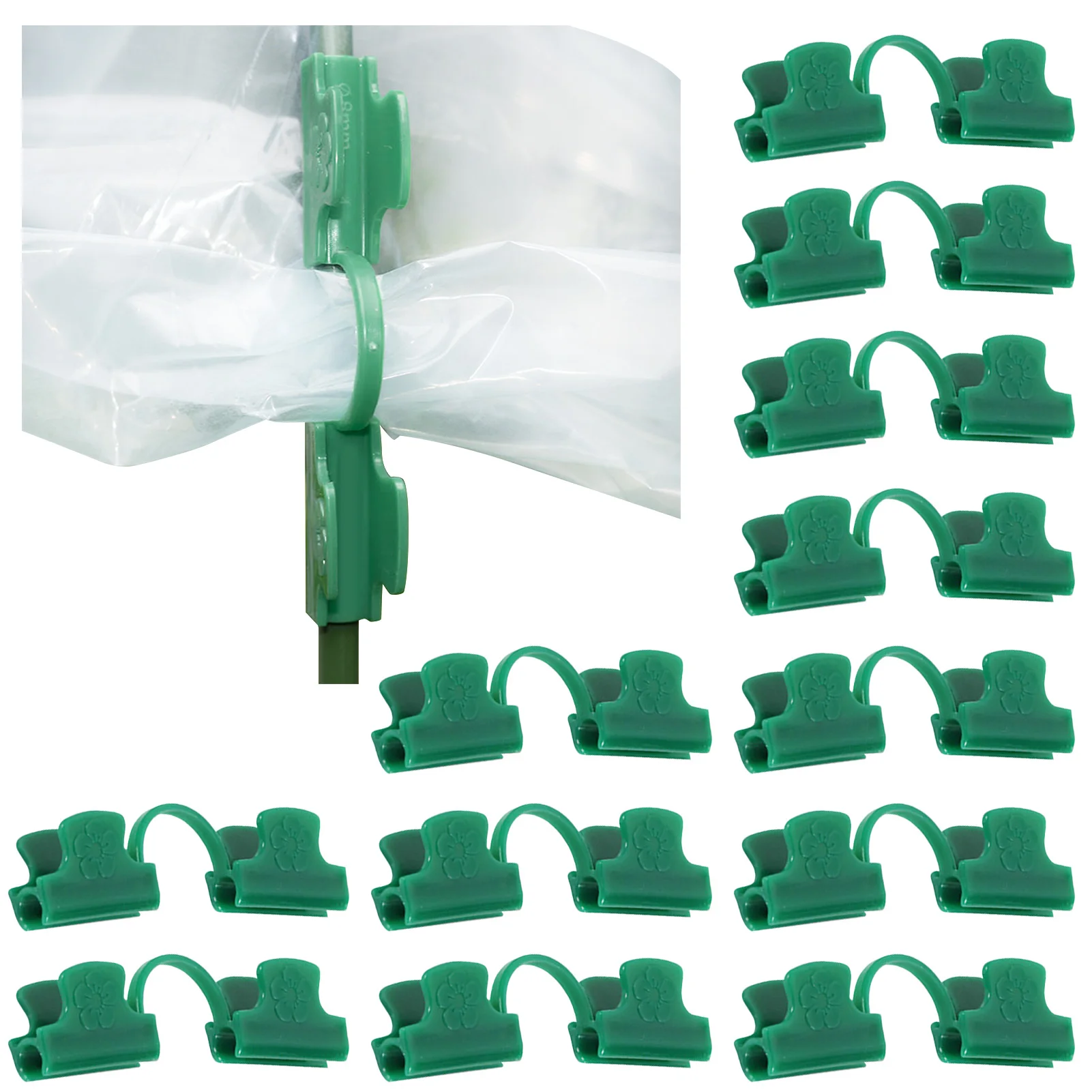 

8/11/16 Mm Pipe Clamp Film Clip Greenhouse Clamps Film Row Cover Shading Netting Hoop Clip Frame Support Garden Tunnel