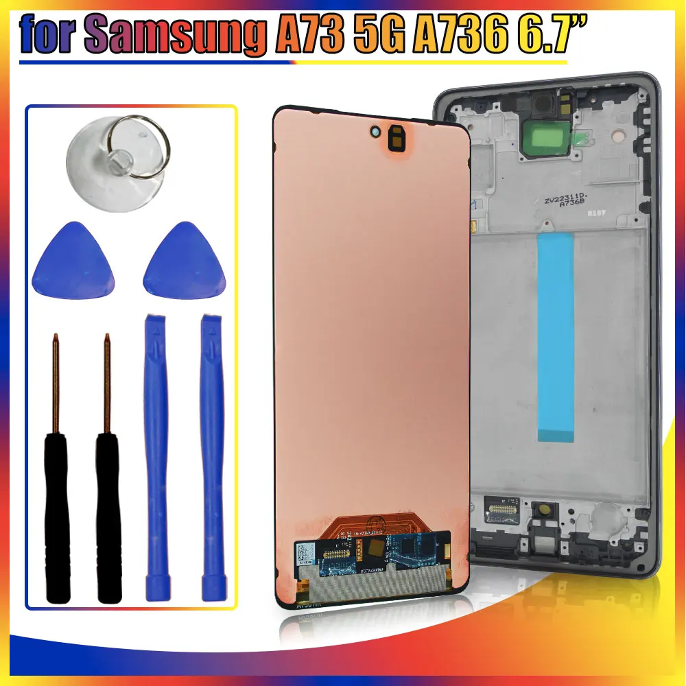 6 7-дюймовый AMOLED ЖК-дисплей для Samsung Galaxy A73 5G A736B дигитайзер сенсорного экрана