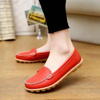 spring flat loafers leather women casual shoes thick soled non slip wear resistant zapatillas mujer big size womens shoes