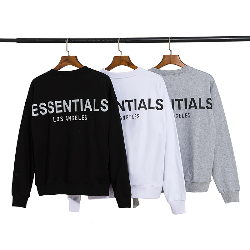 

2021 ESSENTIALS Los Angele 3M Reflective Hoodies Men Women Couple Cotton Sweatshirt Hip Hop High Street Casual Oversize Hoodie