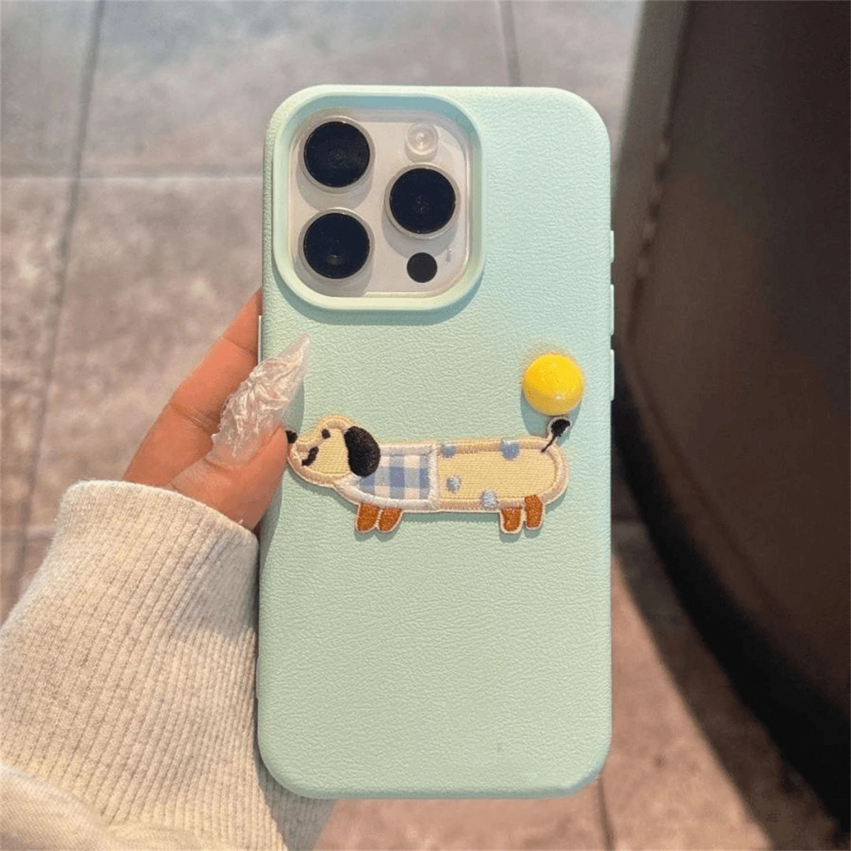 Чехол для телефона с рисунком таксы и личи iPhone 15 14 13 12 Pro Max 11