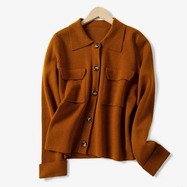 

Casual Long Sleeve Solid Cardigan Sweaters for Women Vintage Lapel Loose Autumn Sweater 2022 Streetwear Knit Oversize Cardigans