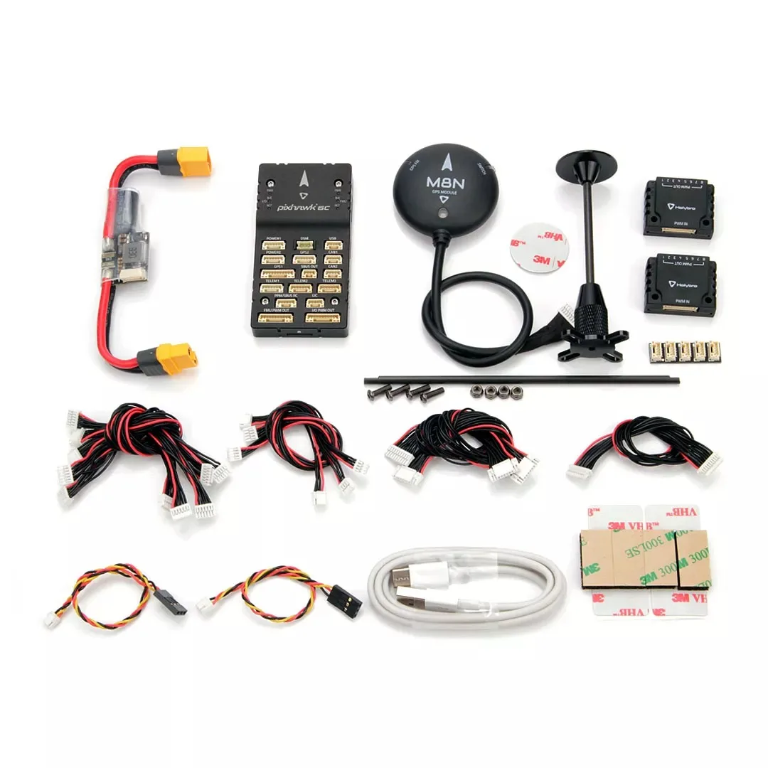 Контроллер полета Holybro Pixhawk 6C Autopilot H743 (алюминиевый чехол) PM02 / PM07 силовой модуль M8N