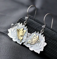 anglang fashion women ancient silver butterfly dangle hoop earrings anniversary birthday gift daily accessory fine jewelry