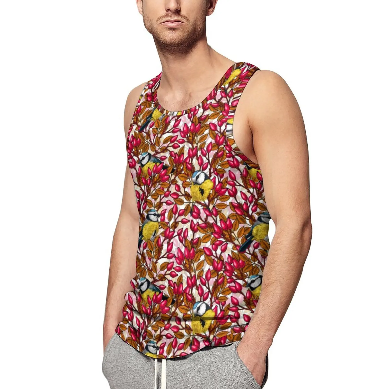 

Майка мужская летняя с принтом в виде птиц, размеры до 5XL