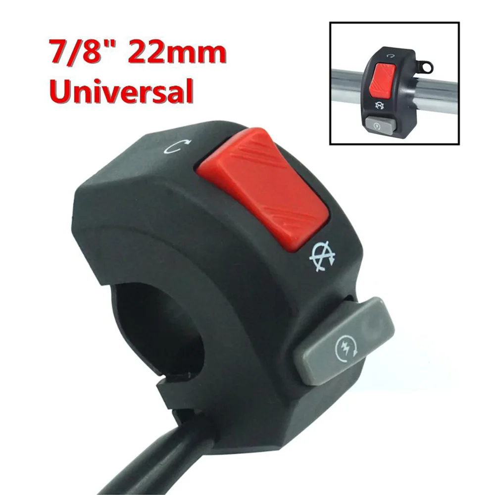 

7/8 "руль мотоцикла, противотуманный клаксон для фар, кнопка включения и выключения, 12 В, высококачественный и совершенно новый руль