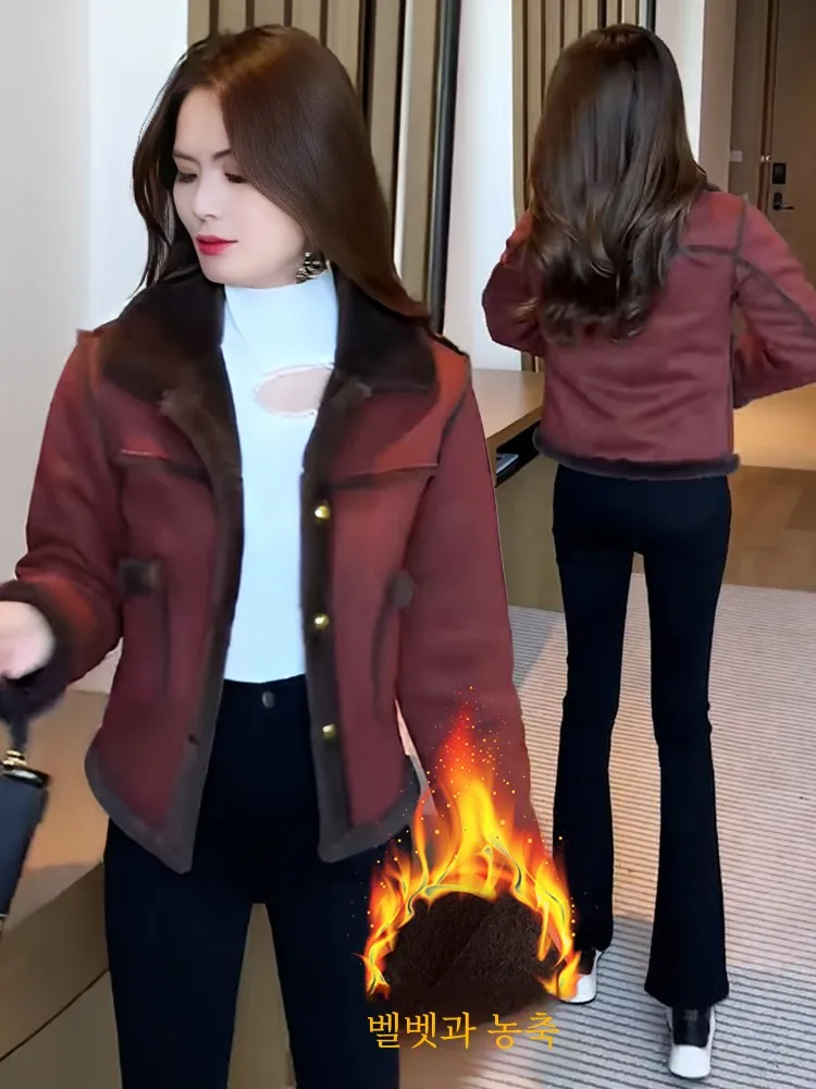 Европейские товары маленькое утолщенное короткое пальто на флисовой подкладке