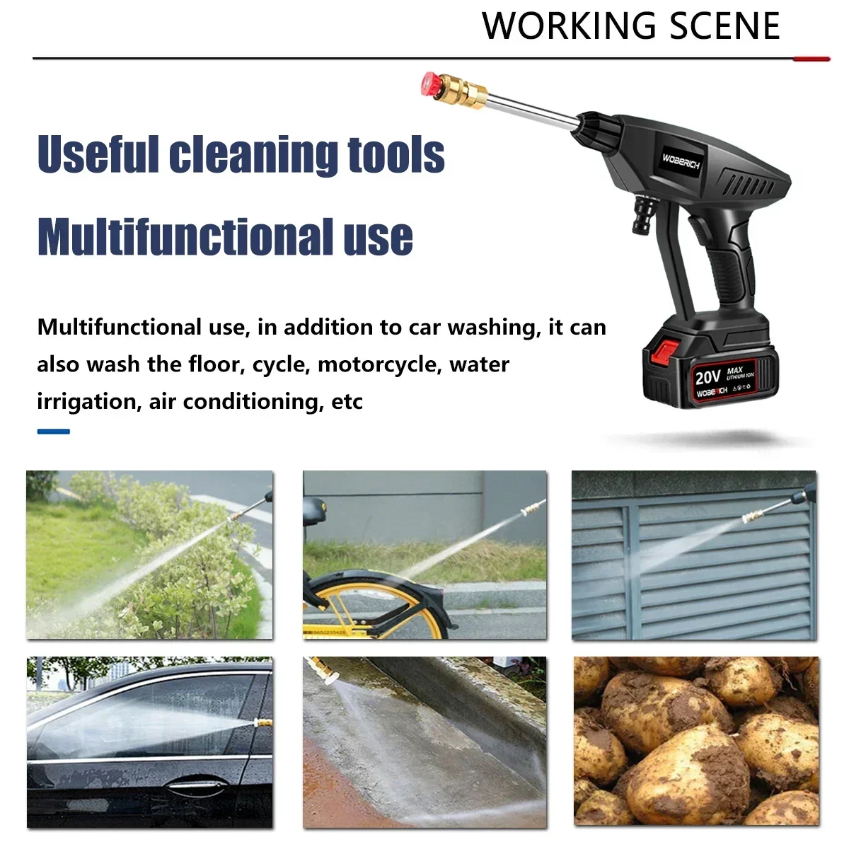 Черная беспроводная автомойка высокого давления спрей портативный очиститель