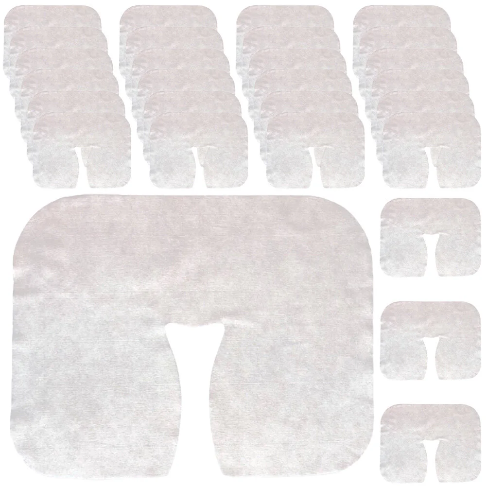 

400 Pcs Disposable Lying Pillow Case Table Covers Face Mask Hole Pads Non-woven Fabric Salon Headrest Cradle