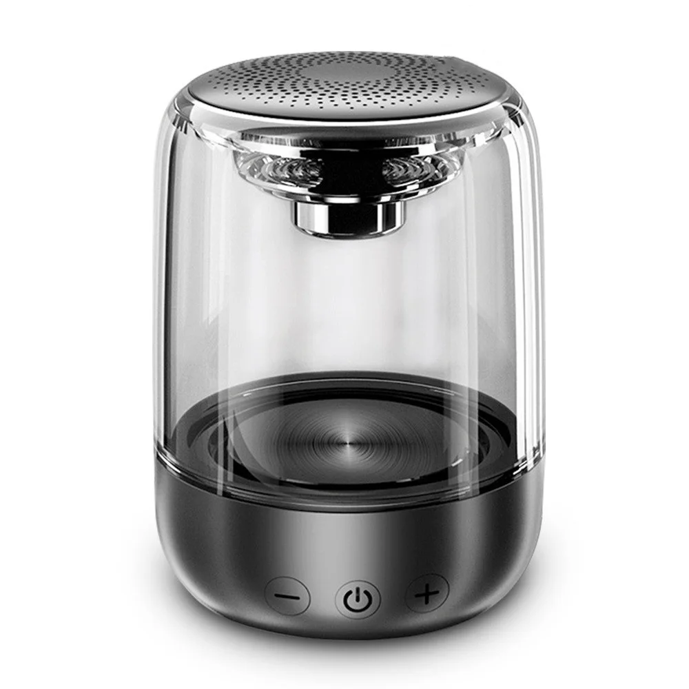 

True Wireless Stereo Speaker with Transparent Design, For Breathing LED Light, TWS Bluetooth 5.0, TF Card & AUX Audio Input
