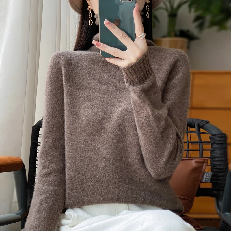 DjzDsm новинка осенне-зимнего сезона 100% Женский пуловер из чистой шерсти с ворсовым