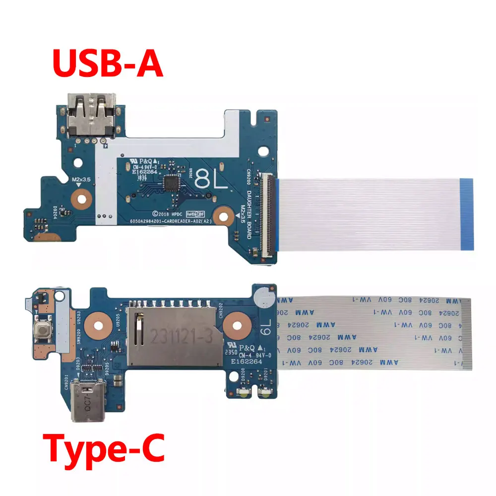 Фото Для ноутбуков HP 14S-CR, 14Q-CS, 14Q-CY, TPN-I131, TPN-I132, 240, 245, 246 G7: кабель USB Type-C с кнопкой включения/выключения (плата) L24483-001 №4