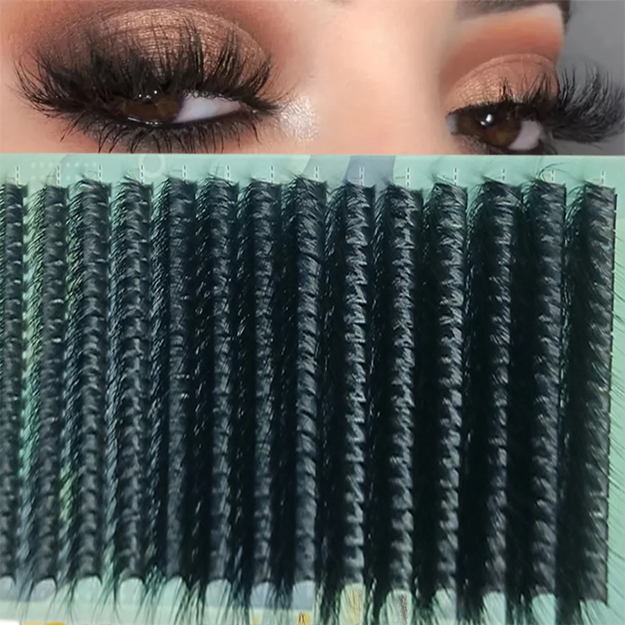 280_клютрирует Кластерные Ресницы D-образной Формы С Рыбьим Хвостом 12-19 Мм 3d