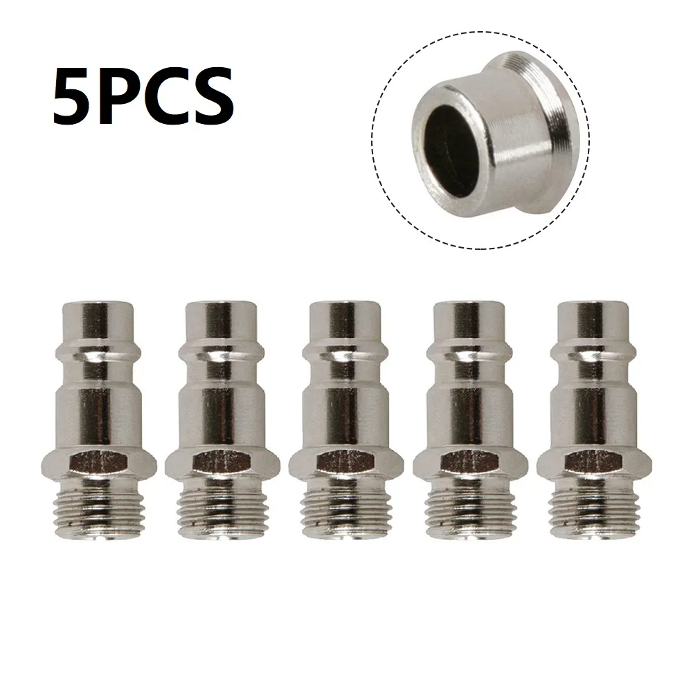 5pcs Euro Air Line Hose Fitting Quick Release Euro Compressed Air Line Coupler Connector Fitting 1/4in BSP Male Thread