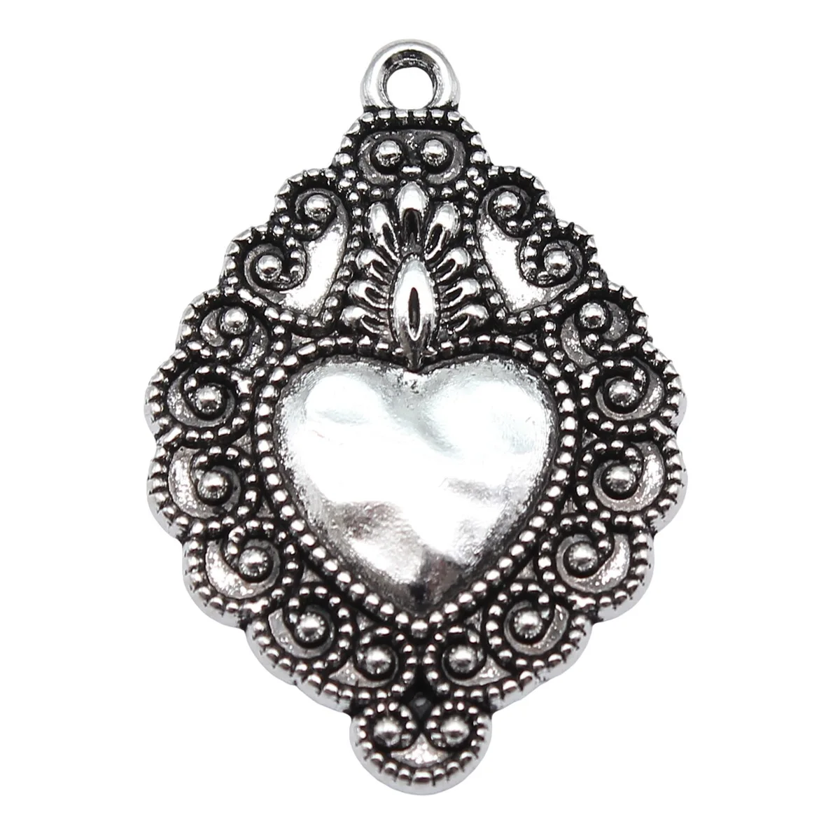 WYSIWYG 10 шт. 35x24 мм античное серебряное покрытие Готическая искусственная кожа для