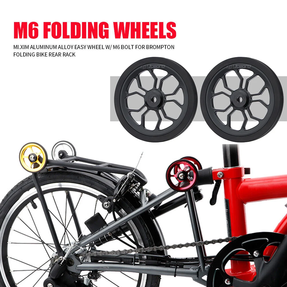 

2pcs/pair 82mm Easy Wheel For Brompton Folding Bike Easywheel Modified Aluminum Alloy Spare Tire / Bicycle Parking Wheel