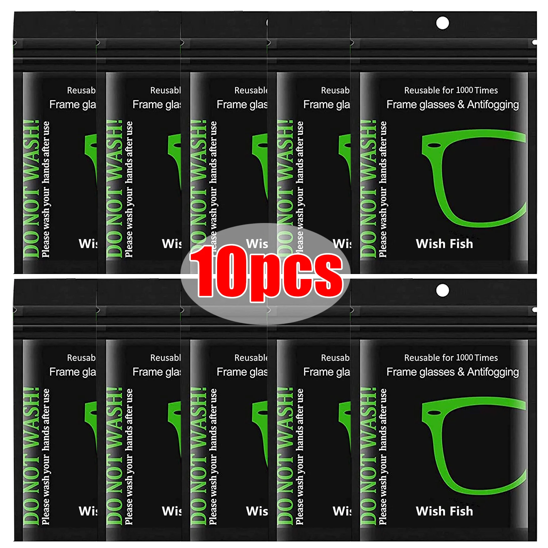

10Pcs Reusable Anti-Fog Glasses Wipes Suede Pre-moistened Antifog Lens Cloth Defogger Eyeglass Wipe SunGlasses Prevent Fogging