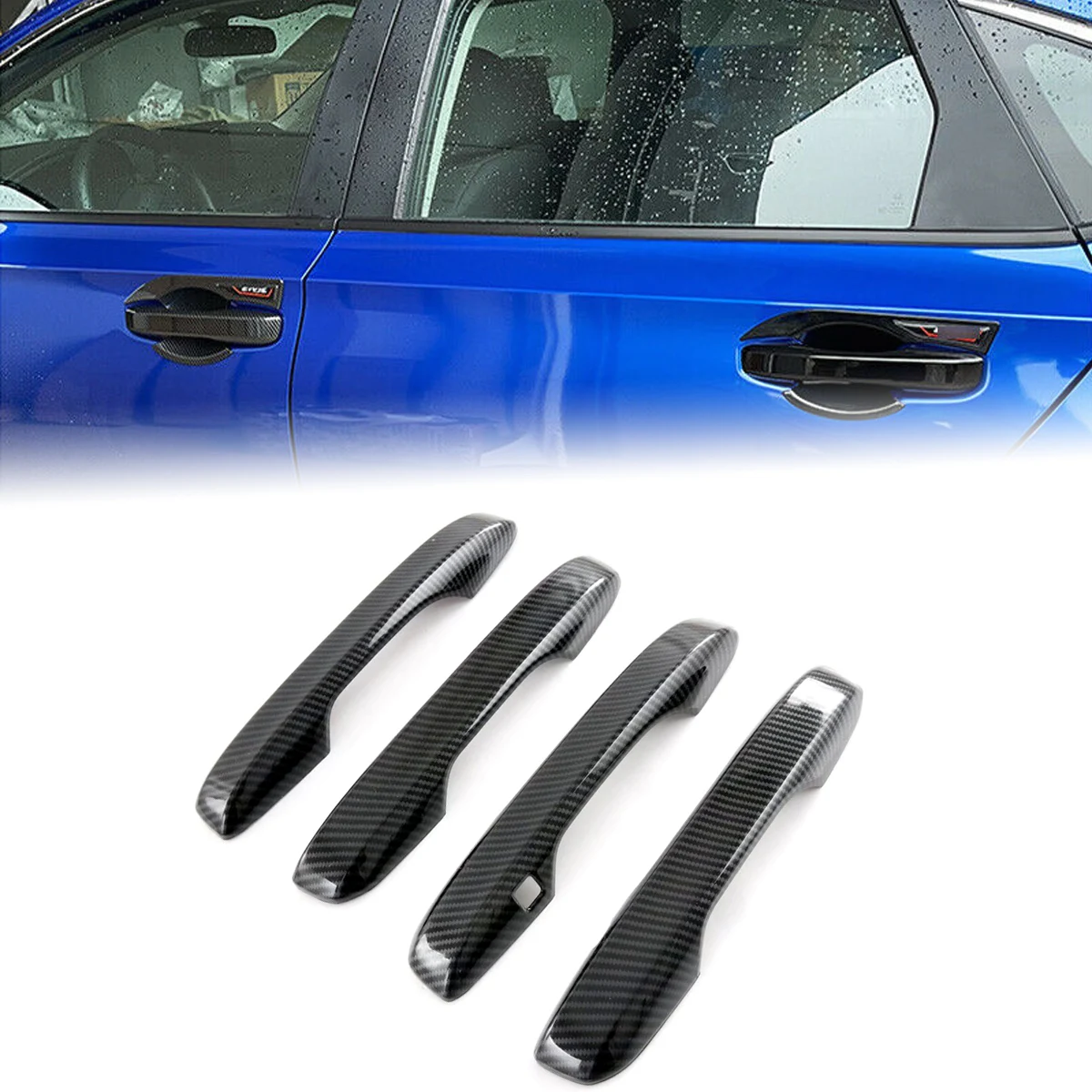 

4 шт. для Honda Civic 11th 2022 2023, боковые дверные ручки, крышка с Индукционным отверстием, внешний декор, декоративная наклейка, автомобильные аксесс...