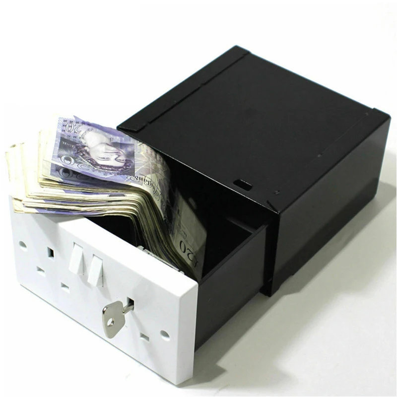 

Hidden Safe Imitation Double UK Plug Socket Wall Security Secret Hidden Stash Boxes Covert Diversion Safe for Keys Cash Storage