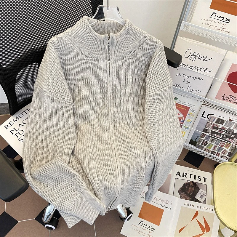 Американский винтажный свитер с высоким воротником мужской осенне-зимний модный