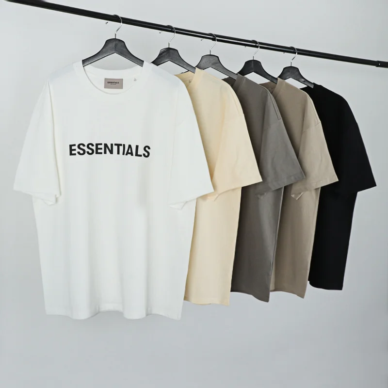

Best Version Essentials Women Men's Short Sleeve T shirts Oversized High Street Essentials Loose Men Cotton T-shirt Top