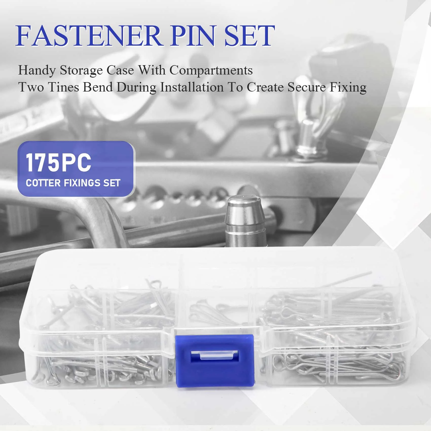 175 шт. сплит-штифты Набор фиксаторов разные размеры оцинкованная сталь жесткая