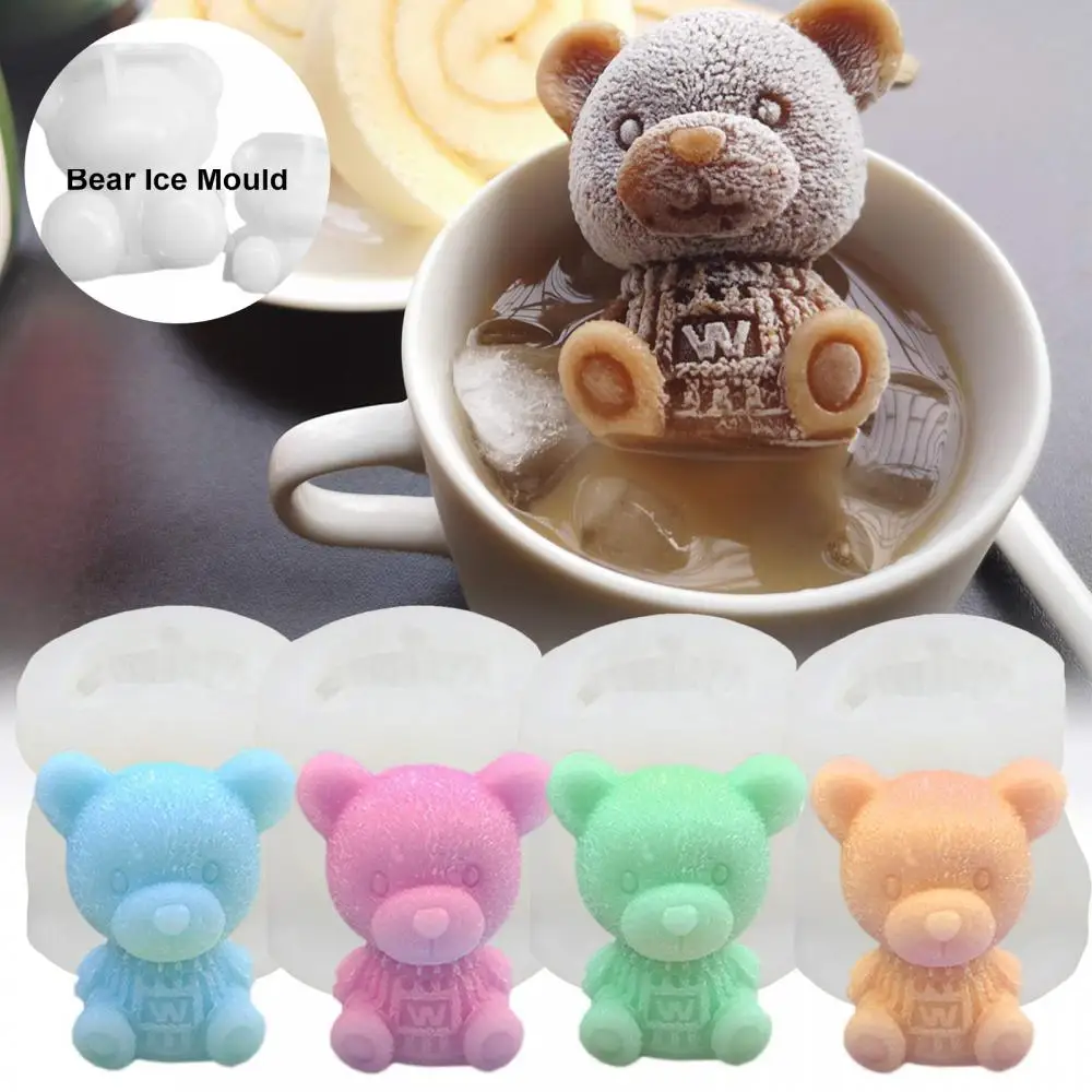 3D Teddy Bear Ice Mold Silicone Maker DIY Soap Mould Cream Tool For Whiskey Wine Cocktail Coffee Juice Cake Decoration |