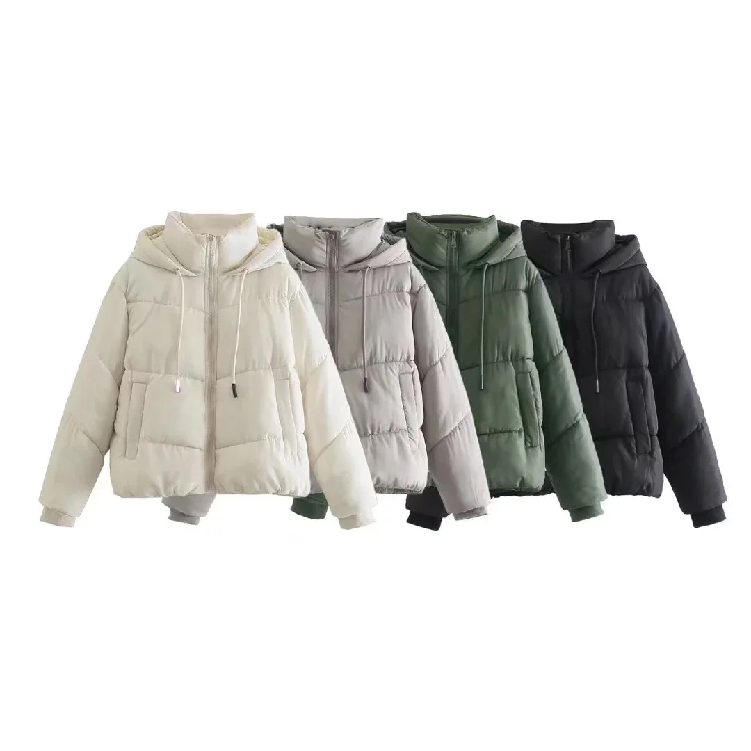 Hooded High-neck Short Thickened Padded Coat Casual Fashion Padded Coat Women