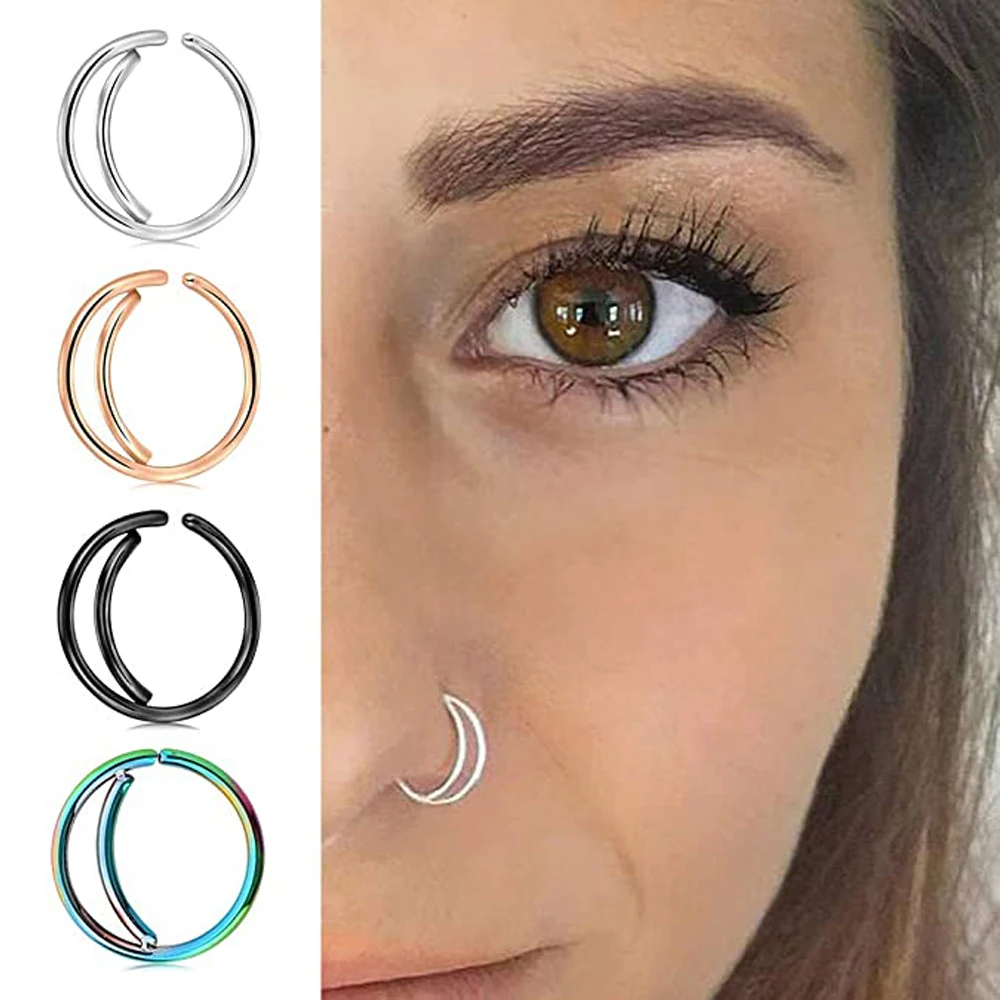 Искусственная перегородка Имитация пирсинга для носа кольца из нержавеющей