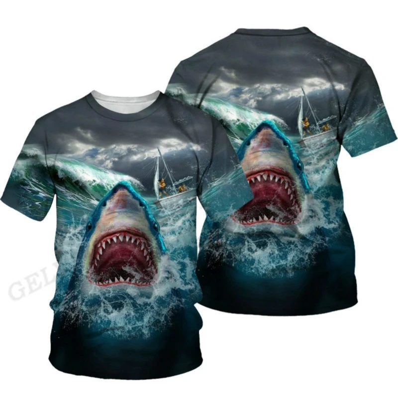 

Fish Shark 3D Print T-shirts Men Women Fashion T-shirts Kids Hip Hop Tops Tees Animal Tops Boys Tee Men's Clothing