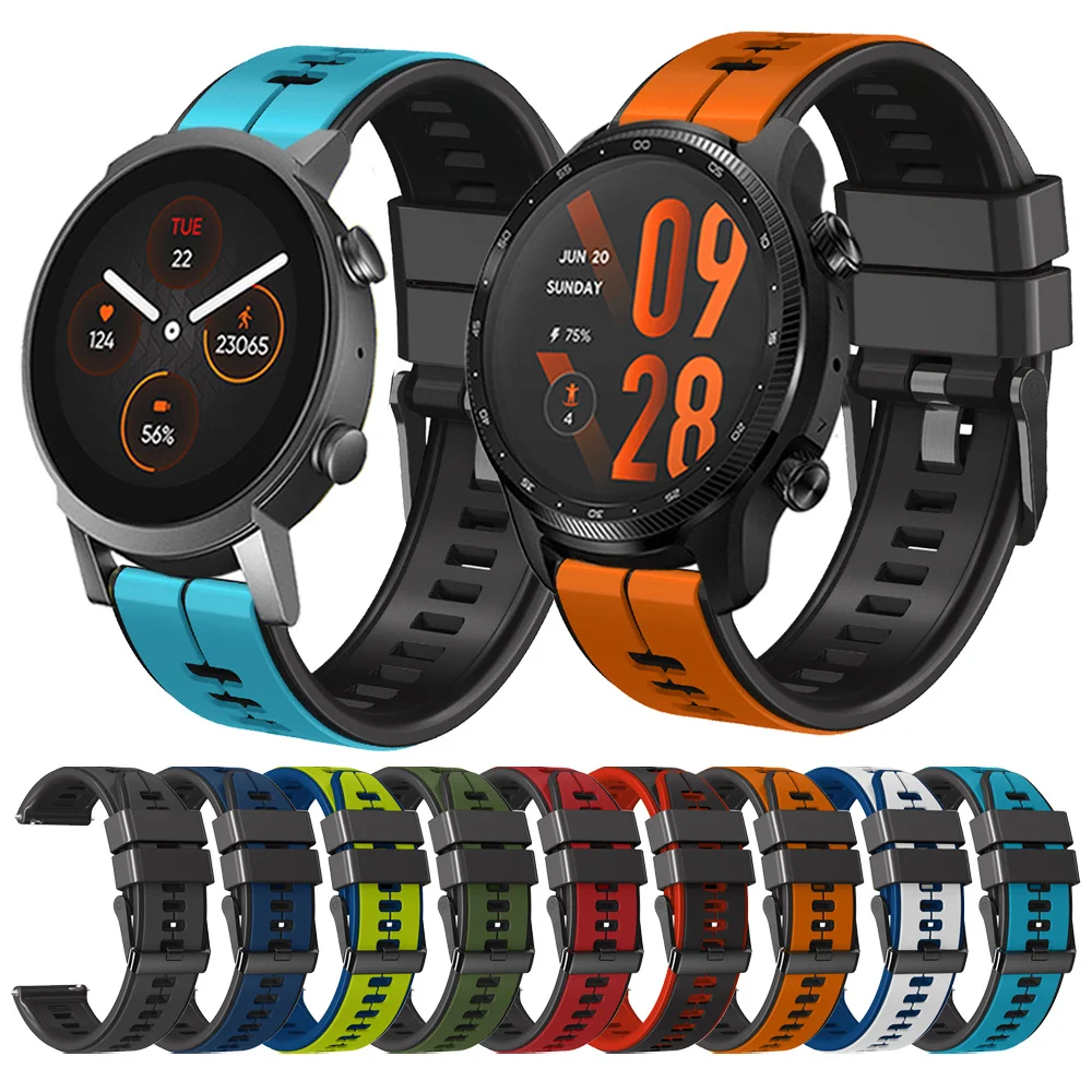 

Sports Strap Watch band For Ticwatch Pro 3 Ultra GPS / LTE / GTX Silicone Band For TicWatch GTH 2 E3 Bracelet