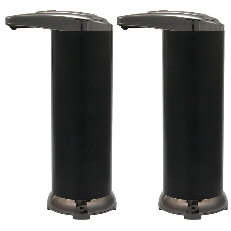 

2X Automatic Soap Dispenser,Touchless Soap Dispenser Equipped with Stainless Steel,Infrared Motion Sensor, Black