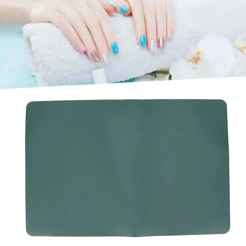 

Подставка для ногтей кожаная двухсторонняя, водостойкая, темно-зеленая