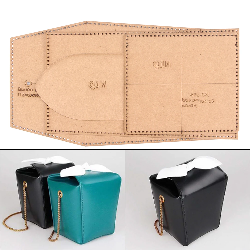 

Handmade DIY Leather Craft Acrylic Template Kraft Paper Pattern Square Bag Coin Purse Messenger Bag Version Drawing Template