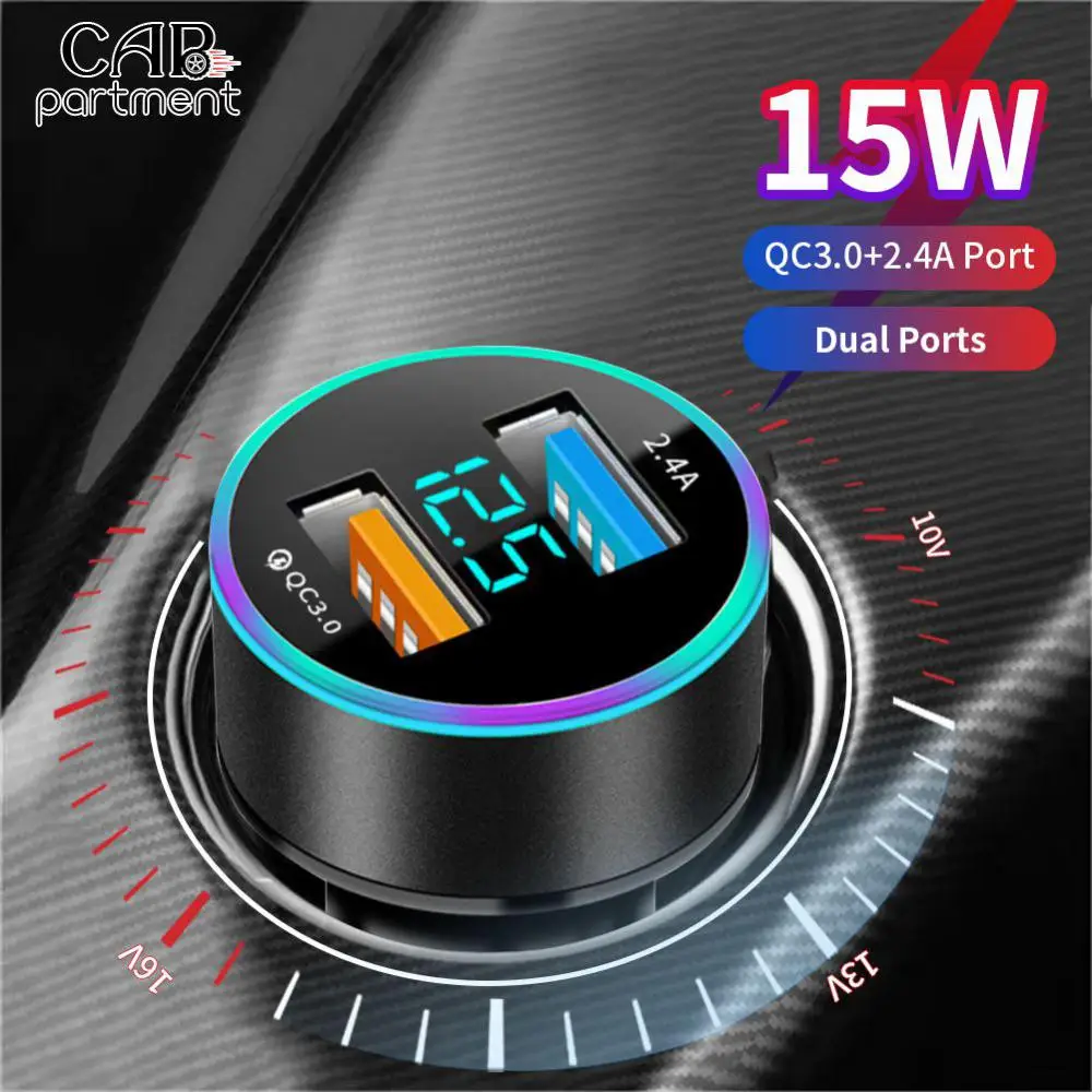 

Multifunctional Car Charger Universal Dual Usb Digital Display Cigarette Lighter Portable Car Charger Adapter Car Accessories