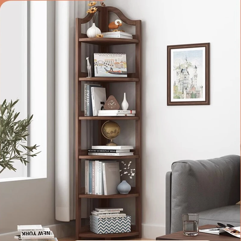 Деревянная угловая книжная полка полки для хранения органайзер гостиной
