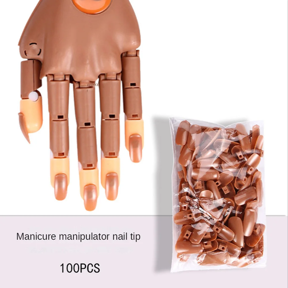 

100pcs False Nails Manipulator Practice Artificial Hand Acrylic Display Fake Nail Tips Supplies for Professionals Manicure Tools