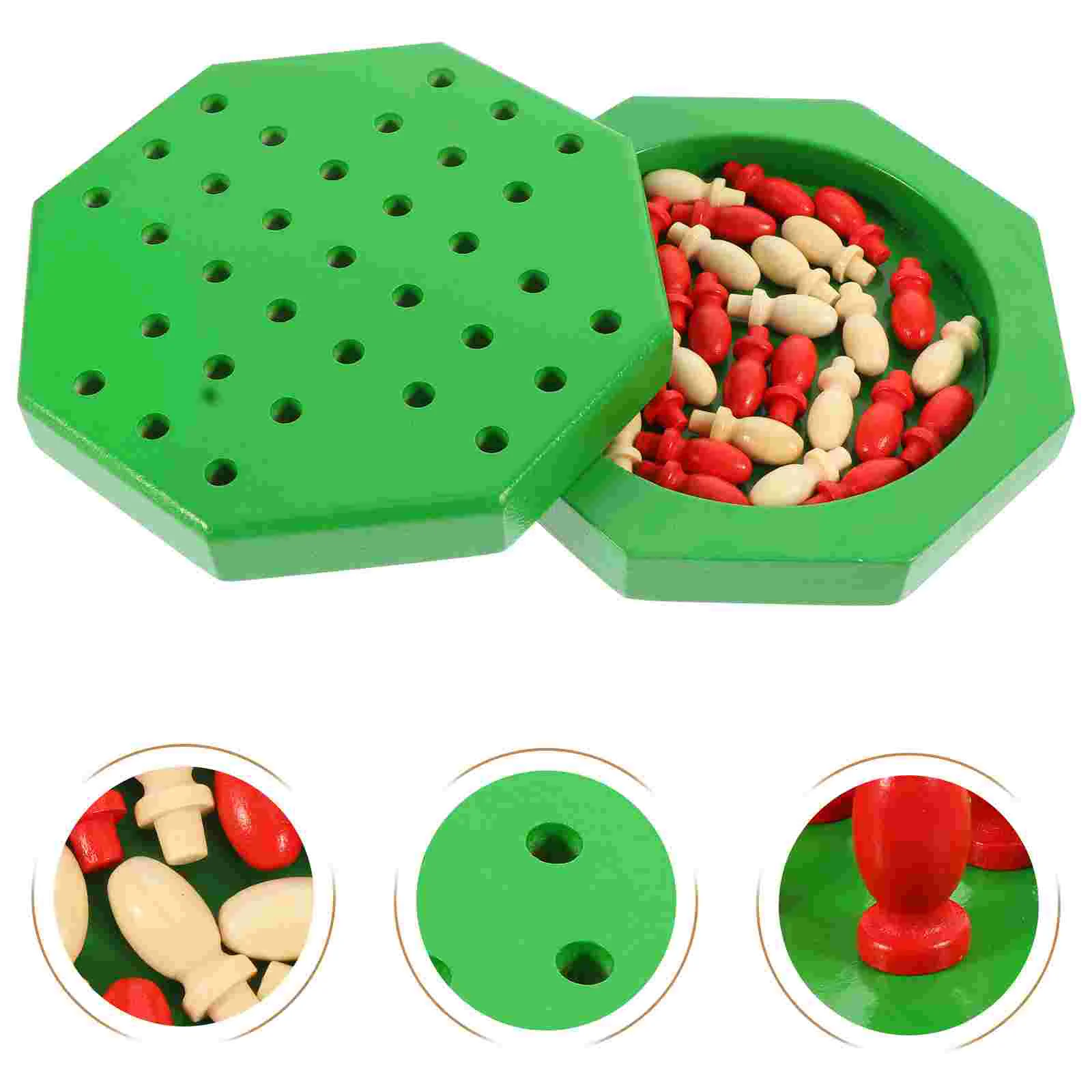 

1 Set of Solitaire Board Chess Wood Intelligence Chess Educational Plaything