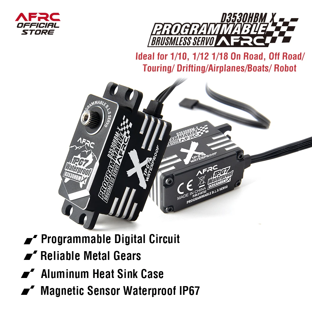 Цена AFRC-D3530HBM-X низкопрофильный Профессиональный HV бесщеточный водонепроницаемый программируемый смарт-сервопривод для YOKOMO HSP Дрифт Радиоуправл...