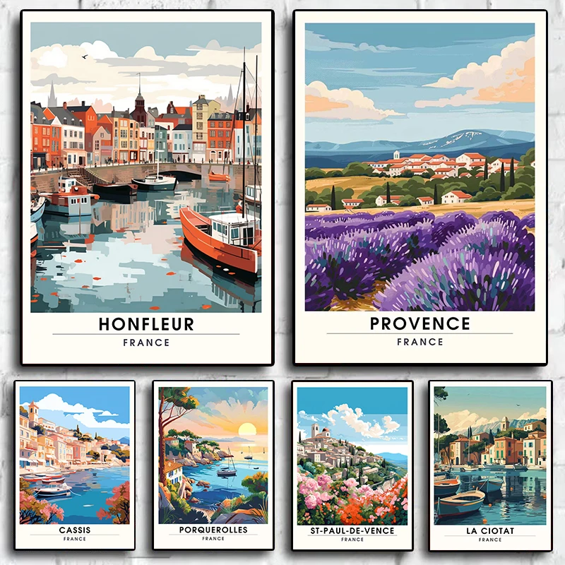 Настенный постер Франция город пейзаж канвас
