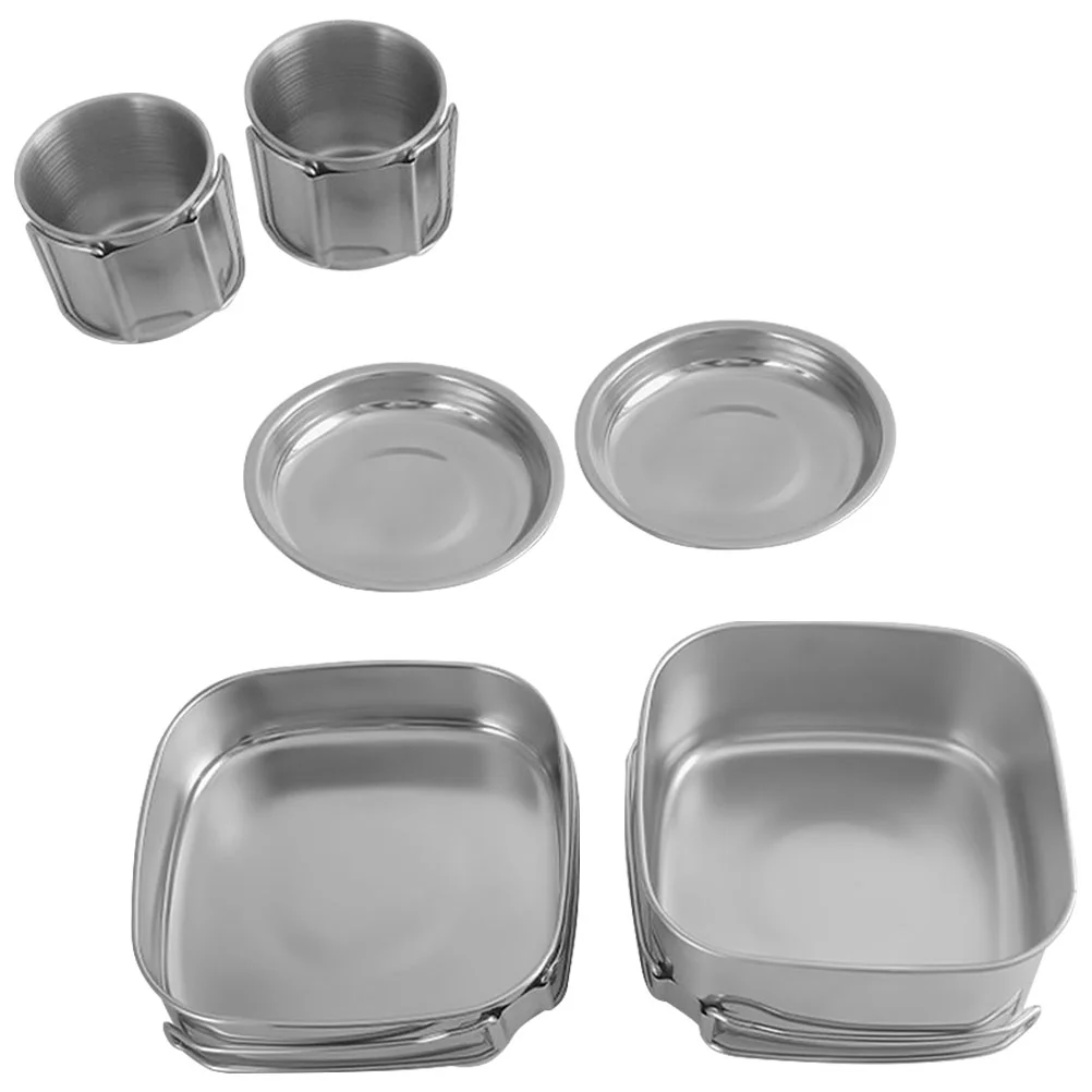 

1 Set of Stainless Steel Camping Cookware Outdoor Camping Cookware Multi-use Cooking Pot Pan