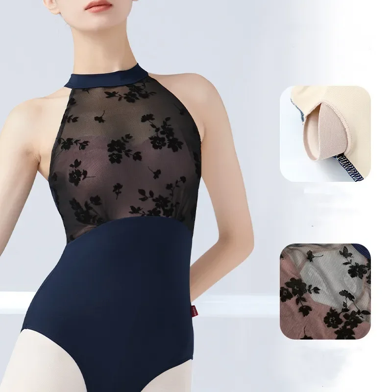 Балетные трико с высоким воротом женские водолазки гимнастический купальник
